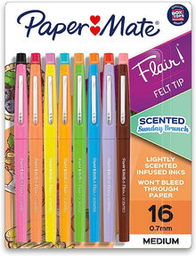 Marcadores Rotuladores Paper Mate Flair Punta Media 0.7mm 16 Piezas