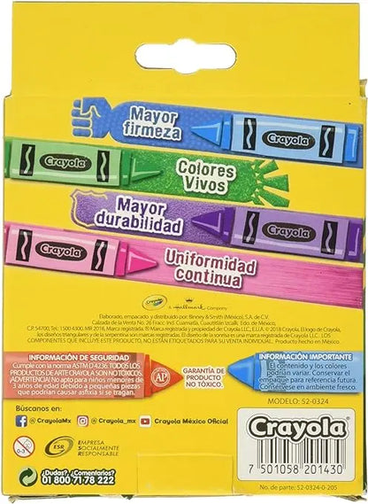 24 Crayones Jumbo Redondos Escolares Dibujo Colorear Crayola - Crayola - vista trasera