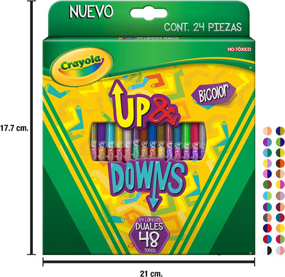 24 Lapices Color Doble Punta 48 Tonos Up & Downs Crayola