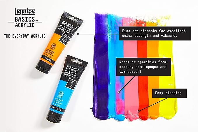 Pintura Acrílica Basics Set 12 Colores Tubo 22ml Liquitex