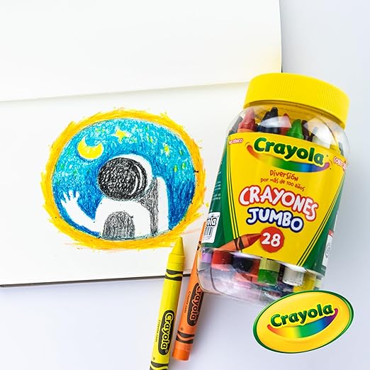 Bote 28 Crayones Jumbo Colores Escolar Redondos Crayola