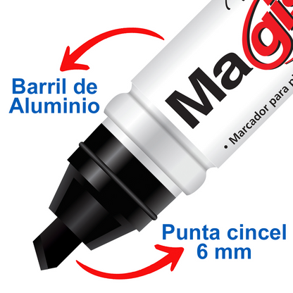 Marcadores Azor Pizarron Blanco 6mm Magistral Aluminio 4 Piezas