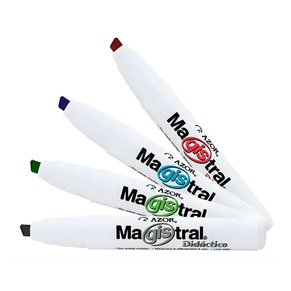 Marcadores Azor para Pizarrón Blanco Magistral Didactico 6mm 12 Piezas Elegir Color Azul - Azor - vista lateral
