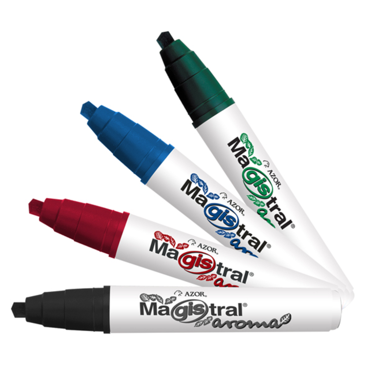 Marcadores Azor Pizarron Blanco Magistral Aroma Cincel 6mm 4 Piezas