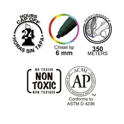 Marcadores Azor Pizarron Blanco Magistral Aroma Cincel 6mm 4 Piezas