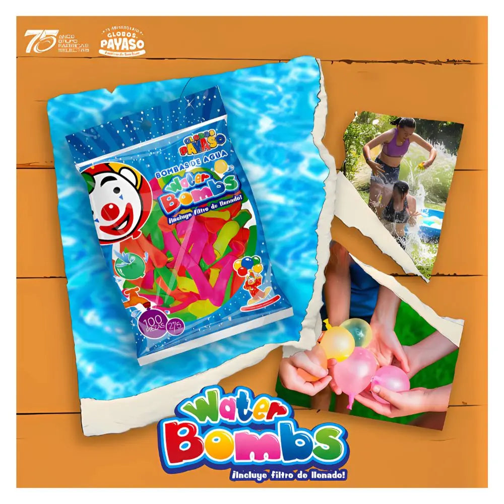100pz Globos Payaso Surtido-water-bombs Varios N° 2 Juegos - GLOBO PAYASO - detalle