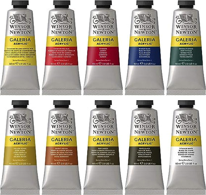Set 10 Pinturas Acrílica Galeria Tubo 60ml Winsor & Newton
