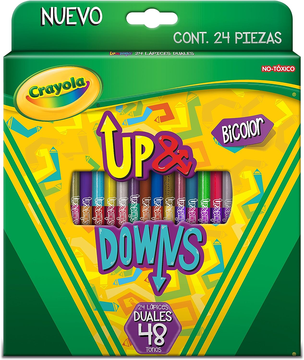 24 Lapices Color Doble Punta 48 Tonos Up & Downs Crayola