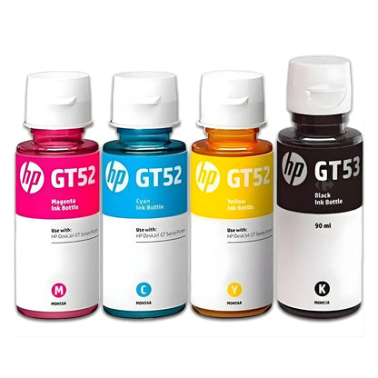 4 Tintas GT2 GT3 Negro Amarillo Cian Magenta HP - HP - empaque