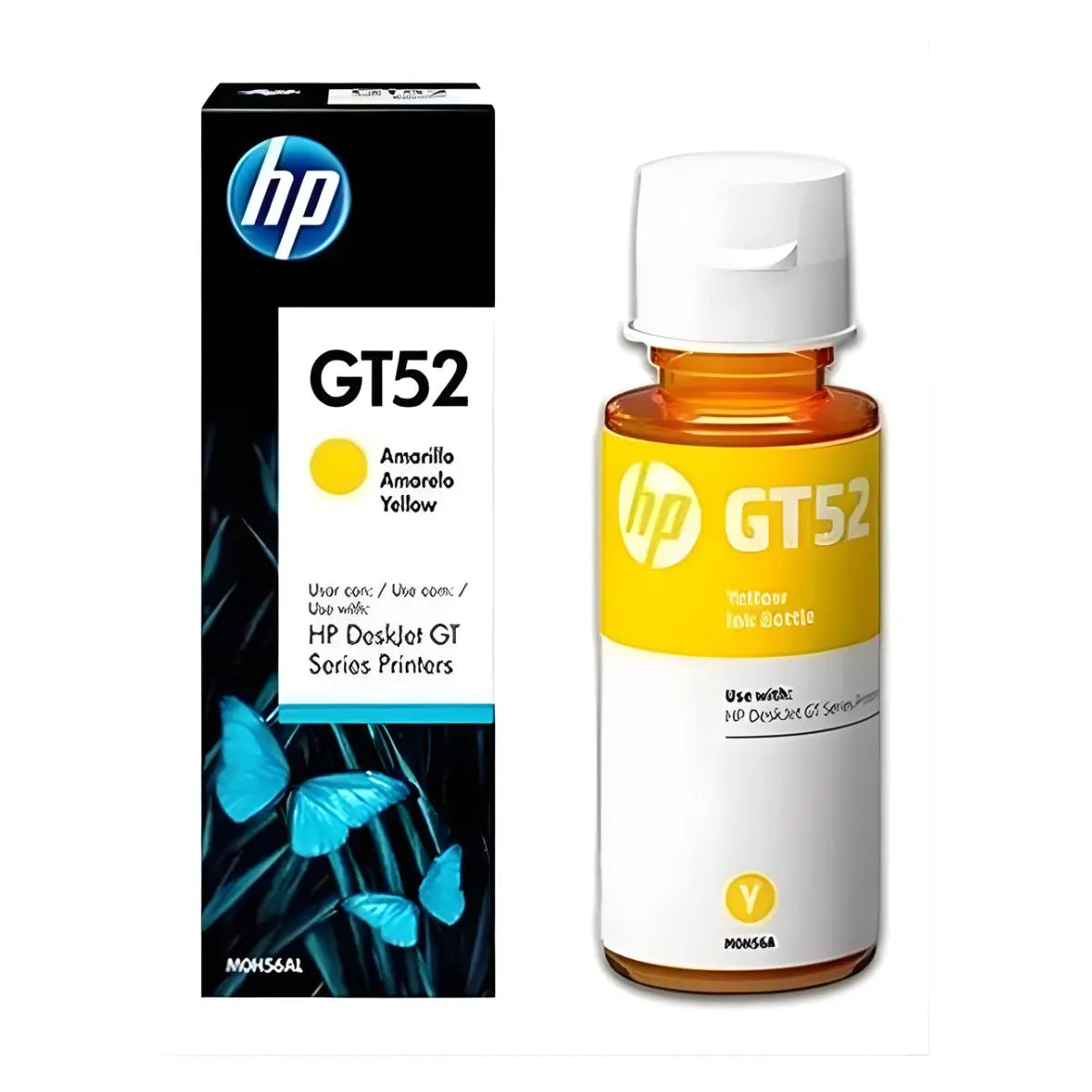 4 Tintas GT2 GT3 Negro Amarillo Cian Magenta HP - HP - vista lateral