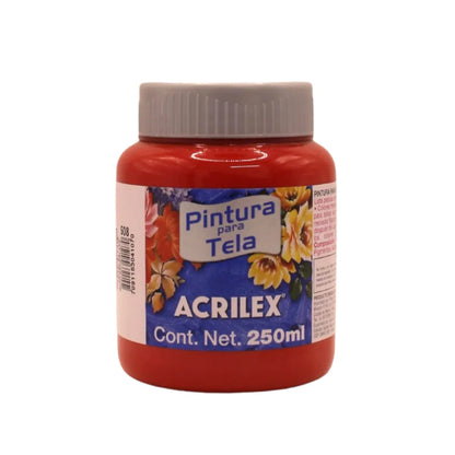 Pintura Tela Acabado Mate Acrilex 250 Ml Varios Colores Roja Escarlata - Roel