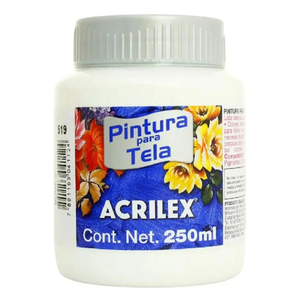 Pintura Tela Acabado Mate Acrilex 250 Ml Varios Colores Blanco - Roel