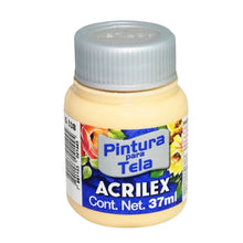 Tinta Para tecido Acrilex frasco 37 Ml tinta para tela mate Amarillo Melocoton - Roel - vista lateral