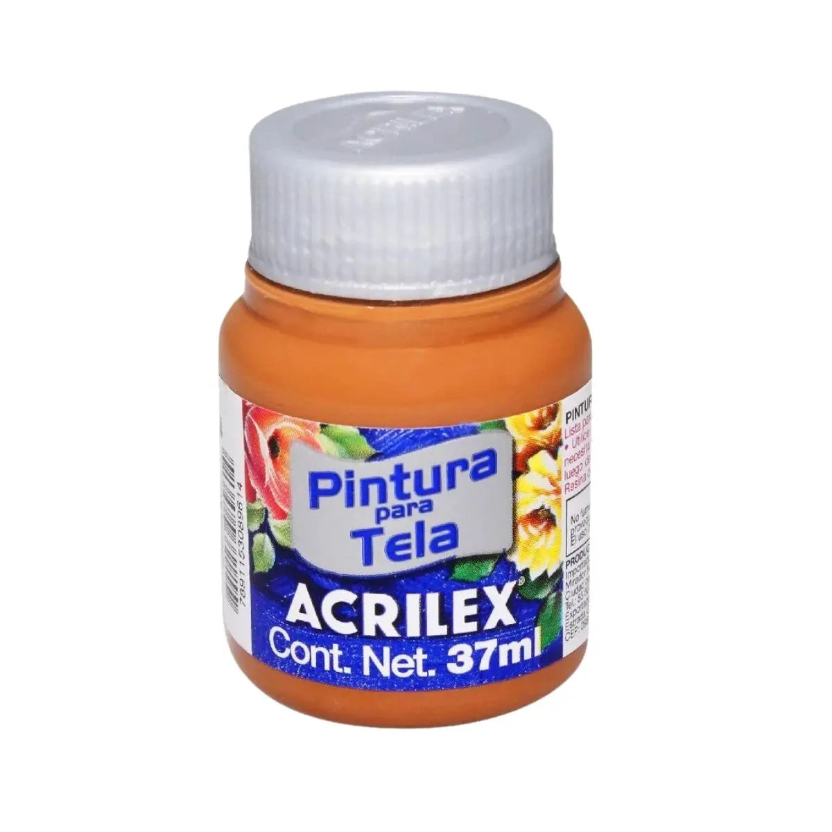 Tinta Para tecido Acrilex frasco 37 Ml tinta para tela mate Chocolate - Roel - vista lateral