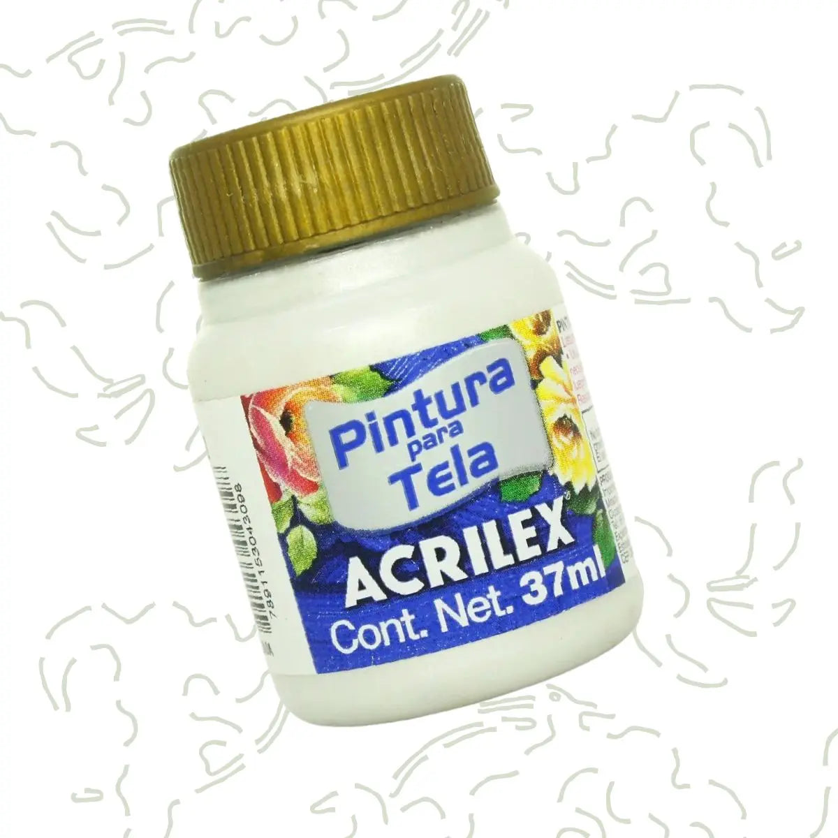 Pintura Acrilica Metalizada Tela Acrilex 37ml Color a Escoger Blanco - Roel - empaque