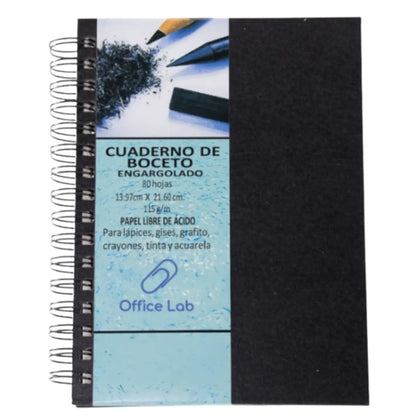 Sketchbook Boceto 13.97x21.60cm 115g 80 Hojas Dibujo Arte Office Lab