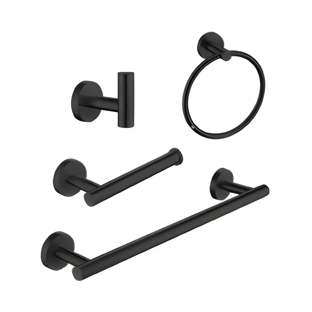 Juego Accesorios Baño 4 Piezas Meer Negro Mate - CNX - vista trasera