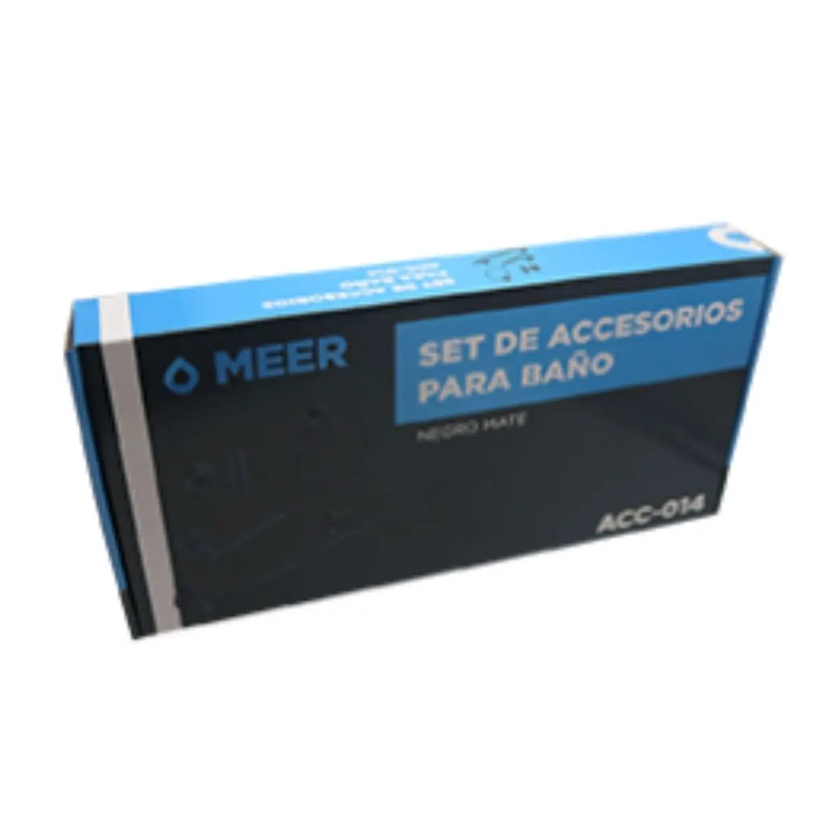 Juego Accesorios Baño 4 Piezas Meer Negro Mate - CNX - vista lateral