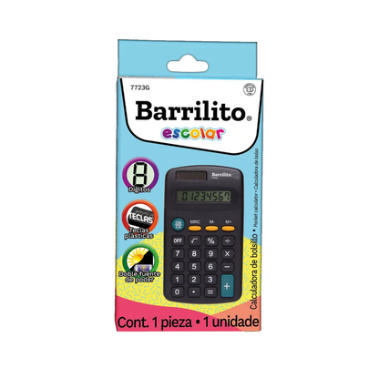 Calculadora Bolsillo Barrilito 7723g C/negro 8 Digitos Negro