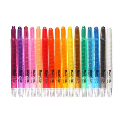 Paquete 16 Colores Crayones Girables Barrilito Cry16 Escolar Barrilito