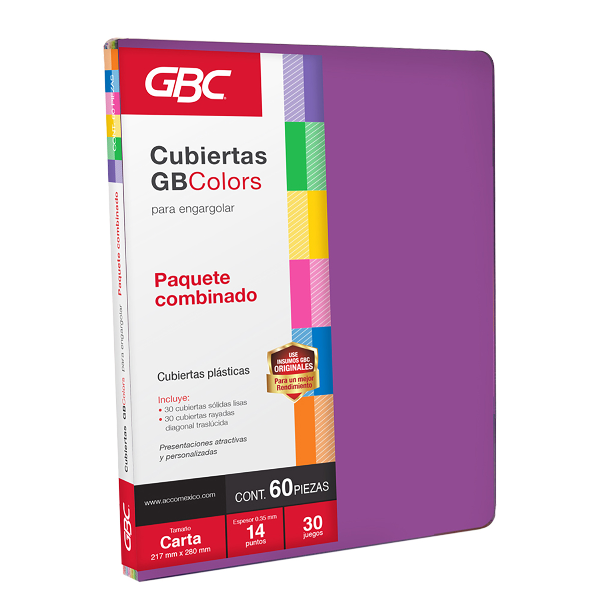 60 Cubiertas Encuadernar Gbc P3280 Varios Colores Engargolar