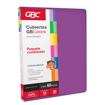 60 Cubiertas Encuadernar Gbc P3280 Varios Colores Engargolar