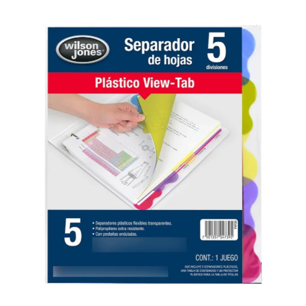 Separador Para Carpeta Acco Wilson Jones Con 5 Divisiones