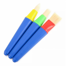 Paquete 3 Pinceles Escolares Barrilito Nylon Cerdas Crema