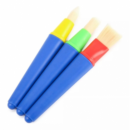 Paquete 3 Pinceles Escolares Barrilito Nylon Cerdas Crema