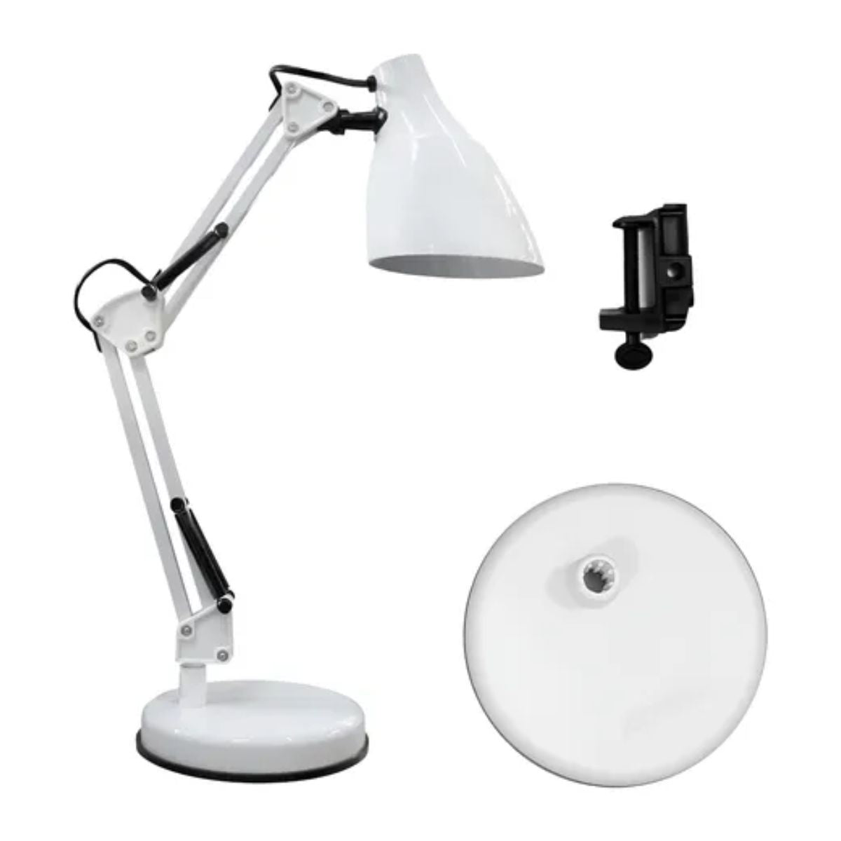 Lampara De Escritorio 2 En 1 Base E27 40 W Blanco Adir