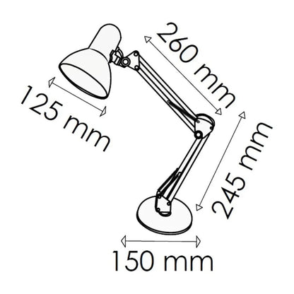 Lampara De Escritorio 2 En 1 Base E27 40 W Blanco Adir