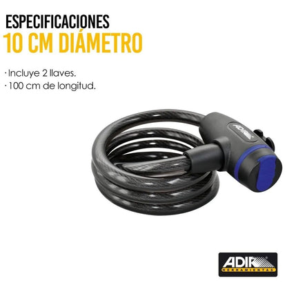Cable Candado Adir Bicicleta 100cm Llaves