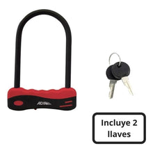 Candado Bicicleta Adir Rigida Tipo U Color Rojo