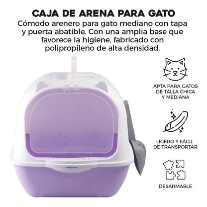 Arenero Adir Cerrado Gatos Sanitarios Pala Morado