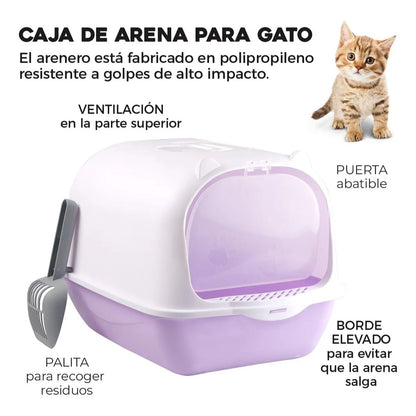 Arenero Adir Cerrado Gatos Sanitarios Pala Morado