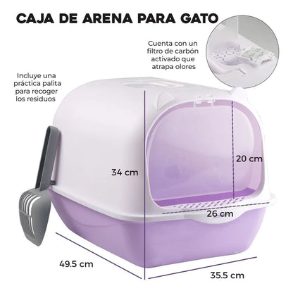 Arenero Adir Cerrado Gatos Sanitarios Pala Morado