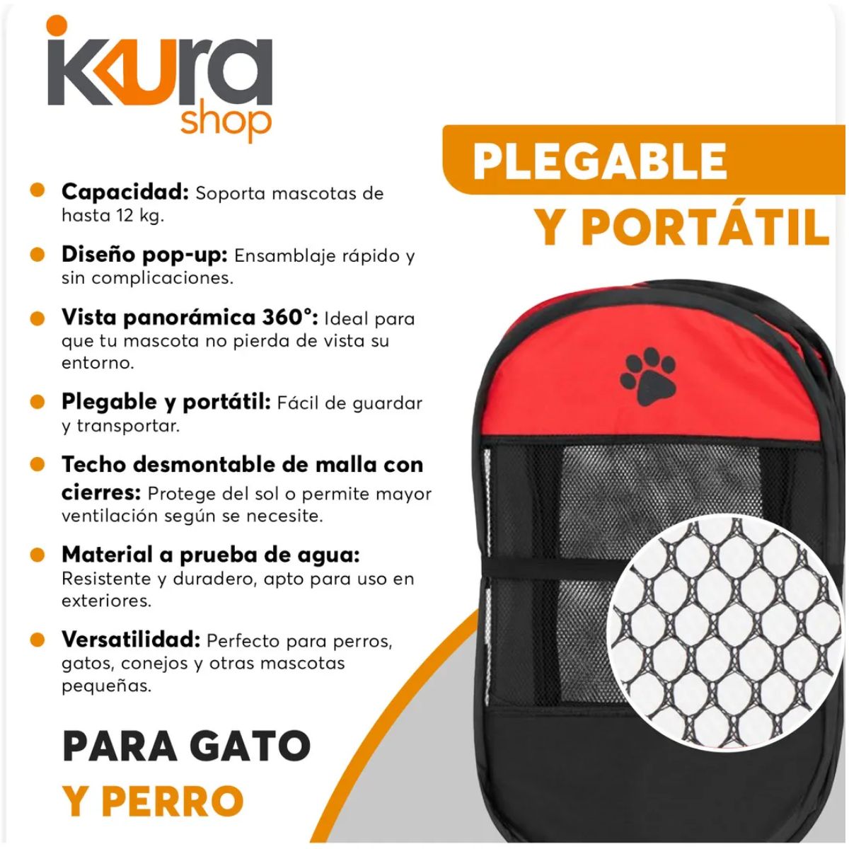 Corral Portatil Mascota Adir Viajes Paseo Juego