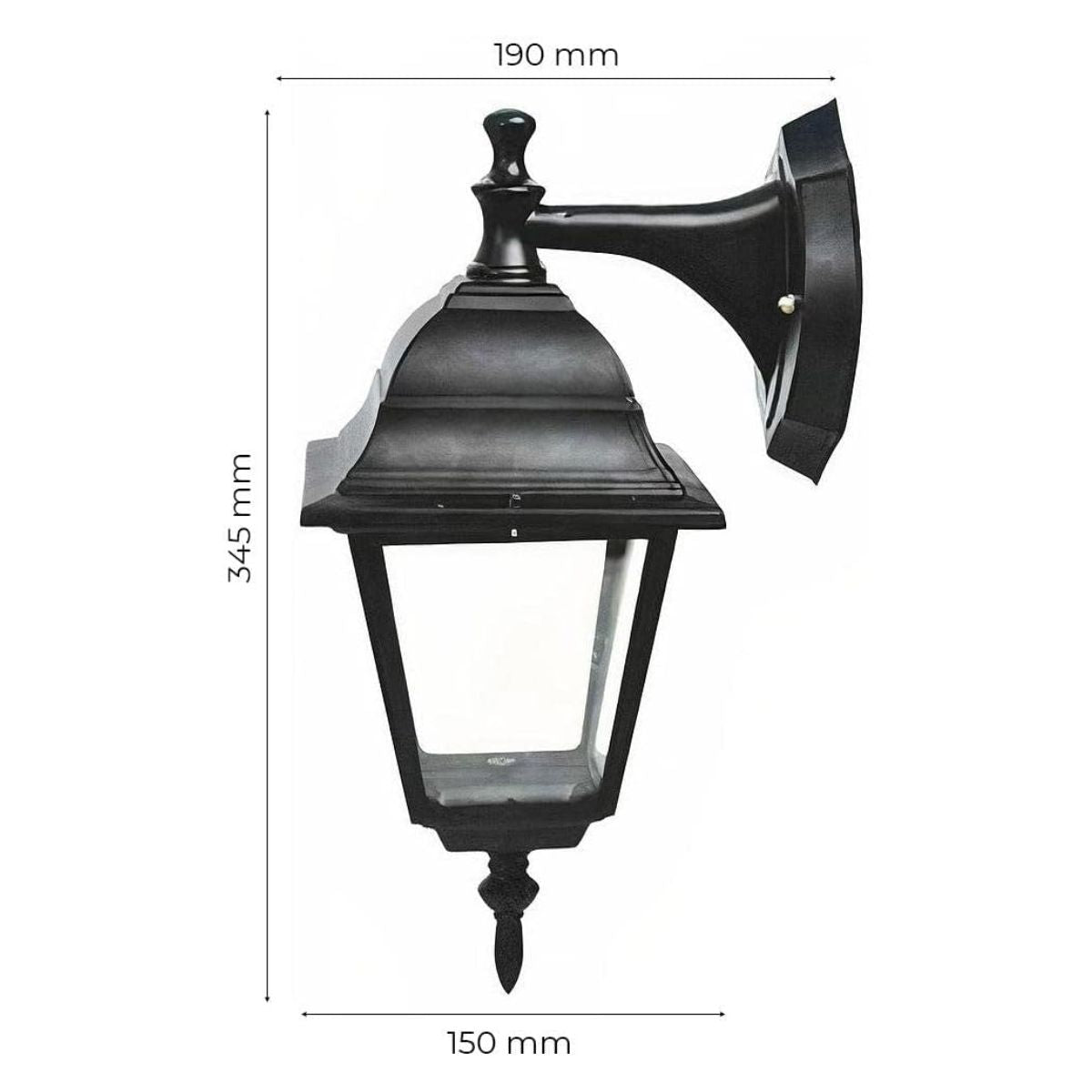 Farol Cuadrado Adir Negro 1*60 Watts