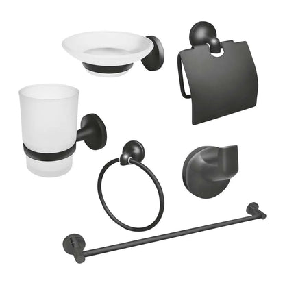 Juego De Accesorios Para Baño Maxflu 16250 Negro Mate