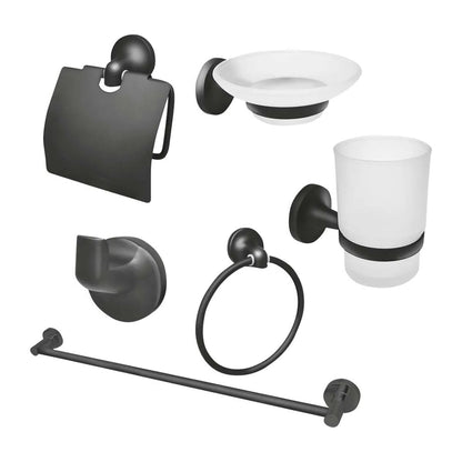 Juego De Accesorios Para Baño Maxflu 16250 Negro Mate