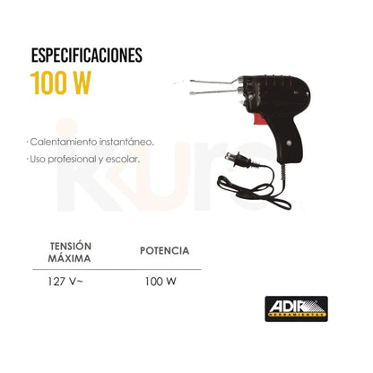 Cautin Tipo Pistola 100w Adir