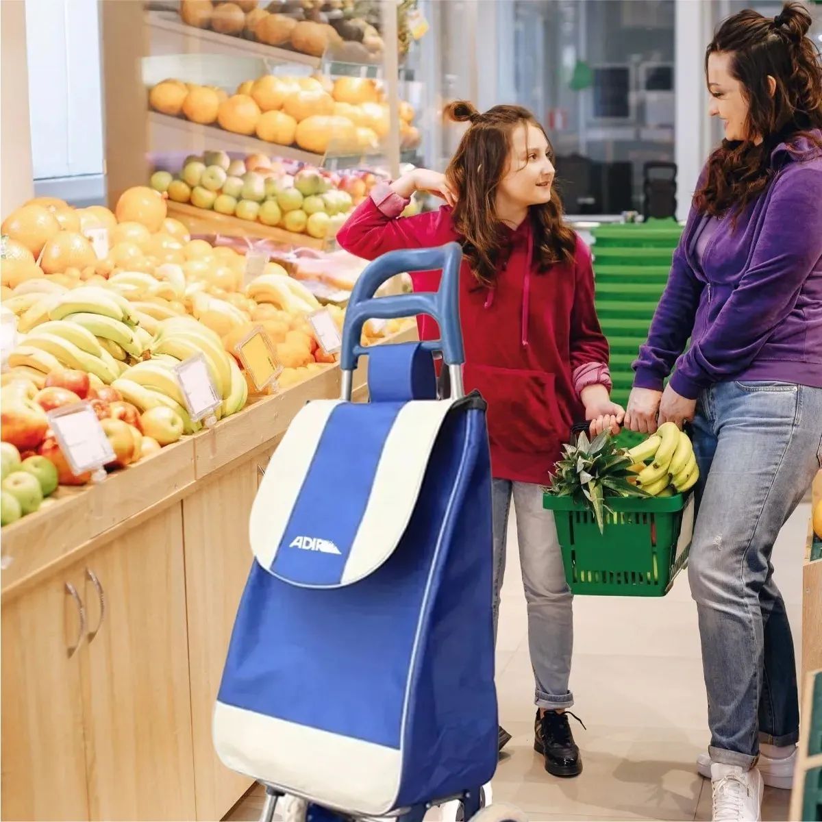 Carrito Multiusos Adir Plegable Compras Azul Mandado 20kg