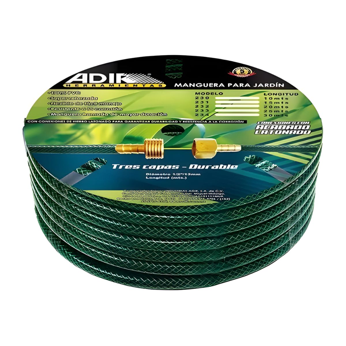 Manguera Para Jardin Con Conexiones De Laton 25 Metros Adir