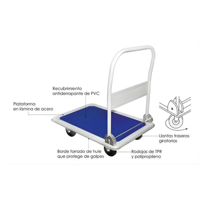 Carrito Plegable Tipo Plataforma Adir 150 kg