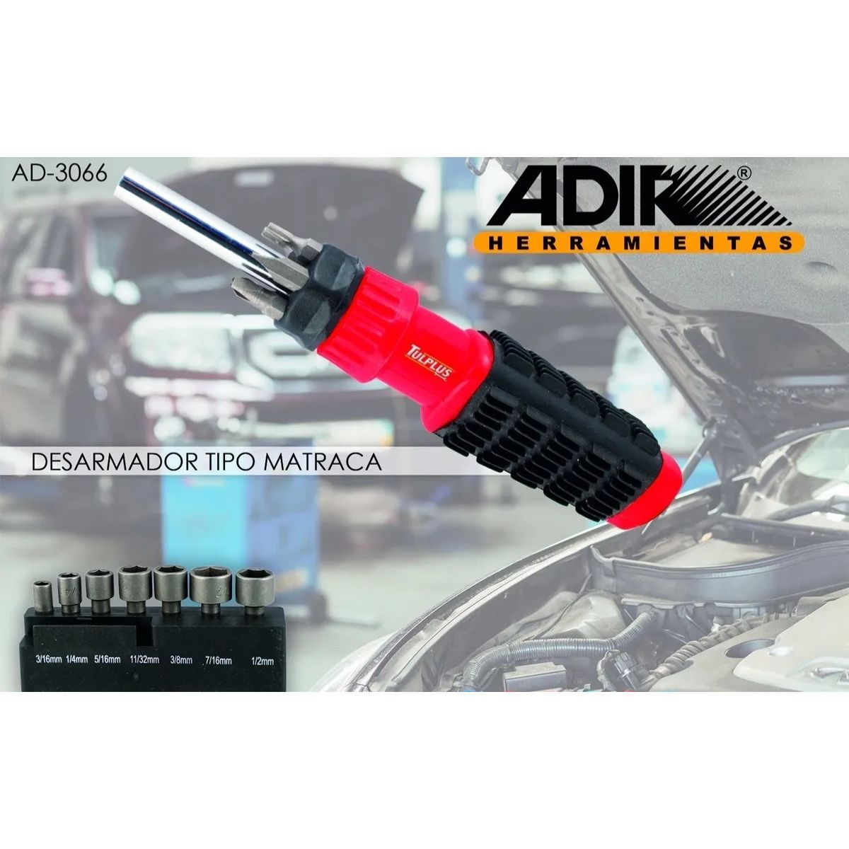 Desarmador Tipo Matraca Adir Puntas Dados 14 en 1 Adir