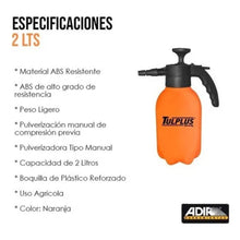 Aspersora Fumigadora Adir Tulplus Manual Color Naranja 2L ABS