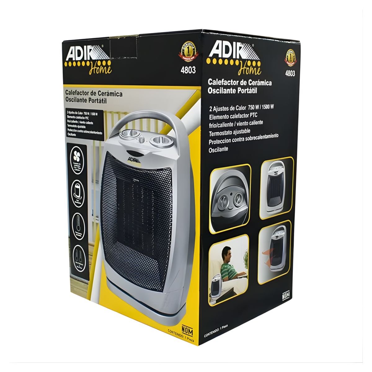 Mini Calentador Ventilador Oscilatorio 2 En 1 Adir 1500 W
