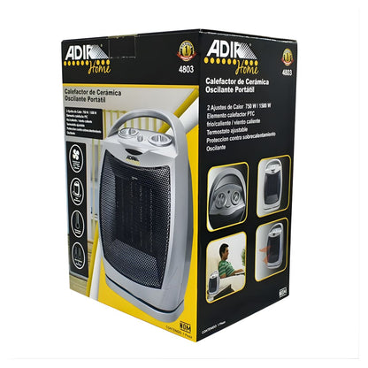 Mini Calentador Ventilador Oscilatorio 2 En 1 Adir 1500 W