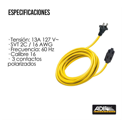 Extension Ref 2 Conductores 25 m Calibre 16 Adir