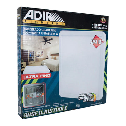 Panel LED Empotrado Ultrafino Cuadrado Adir 24W